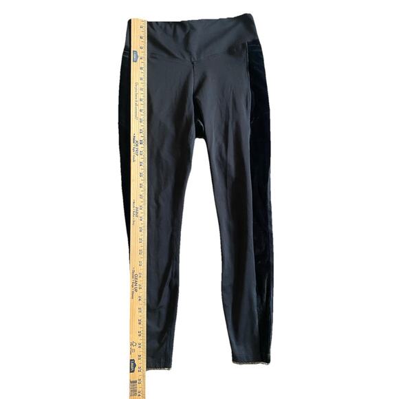 Victoria's Secret PINK Leggings "COZY" Black Velour Side Panels - Picture 2 of 10